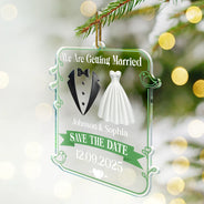 Gift For Couples,Gift For Women,Gift For Men,Gift For Wife,Gift For Husband,Gift For Boyfriend,Gift For Girlfriend,LGBT,Wedding,Engaged,Christmas,Love - We Are Getting Married Couple - Personalized Custom Shaped Acrylic Ornament