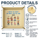 Gift For Father,Gift For Men,Gift For Husband,Happy,Gift For Yourself - We Are So Lucky To Have You - Personalized Leather Valet Tray