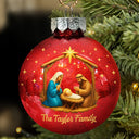 Christmas,Christian,Family - We Believe Nativity Family 2025 - Personalized Ball Ornament