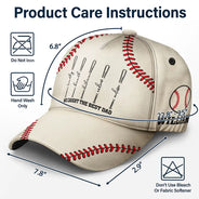 Gift For Father,Gift For Grandpa,Baseball,Non-Eng,Icon,Proud - We Caught The Best Dad Baseball Bat - Personalized Classic Cap
