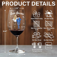 Gift For Bestie, Gift For Sisters, Funny, Gift For Women - We Go Together Like Drunk And Disorderly Besties - Personalized Wine Glass