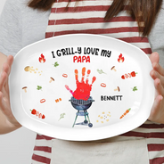 Gift For Grandpa,Gift For Father,Funny,Grilling - We Grill-y Love - Personalized Plate
