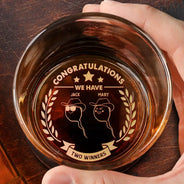 Gift For Men,Gift For Husband,Gift For Father,Happy - We Have Two Winners - Personalized Engraved Whiskey Glass