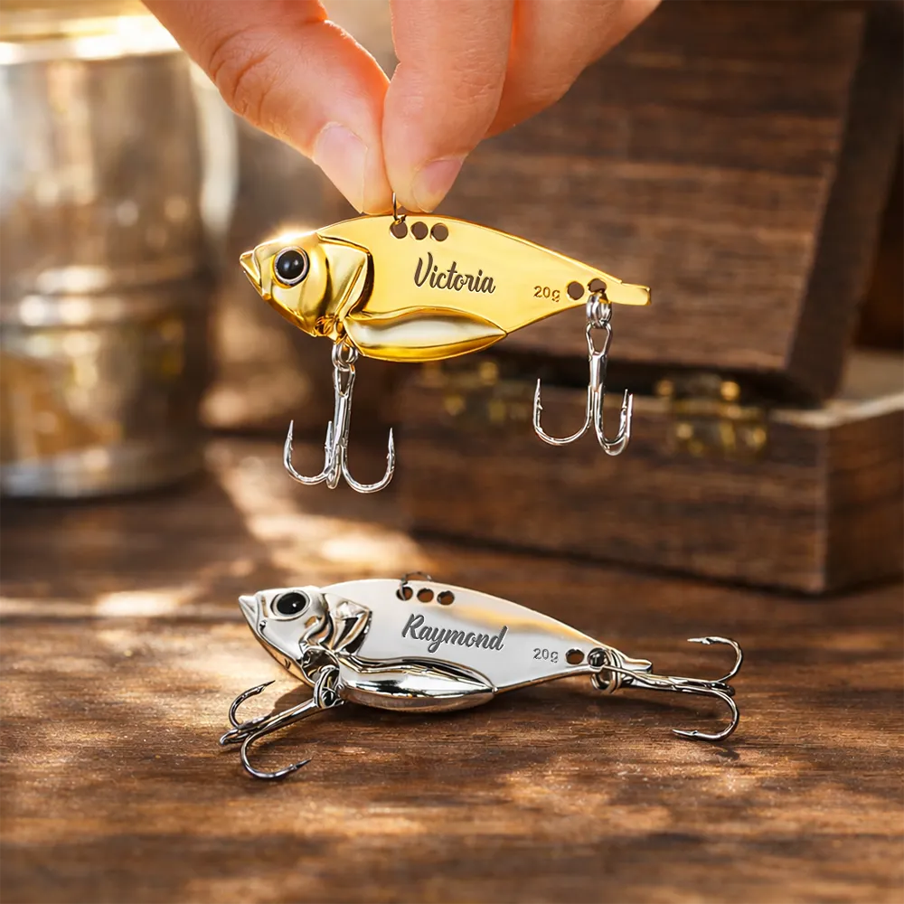 Funny, Dad - Children, Gift For Grandpa, Grandpa - Grandkids, Gift For Father, Fishing - We Hooked The Best Dad - Personalized Metal Fish Lure Set
