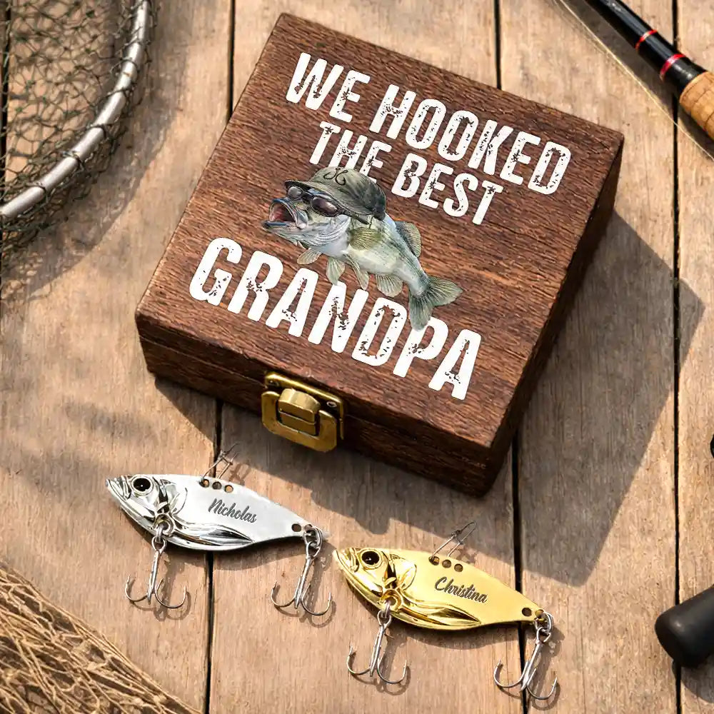 We Hooked The Best Dad - Personalized Metal Fish Lure Set