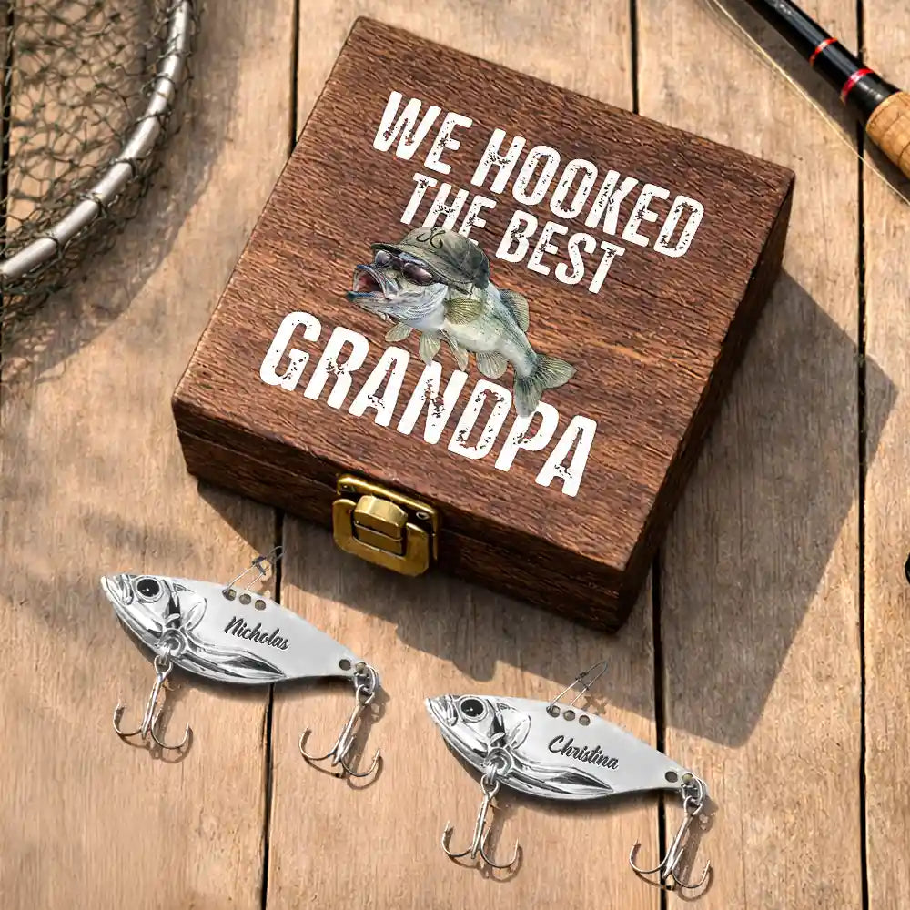 We Hooked The Best Dad - Personalized Metal Fish Lure Set