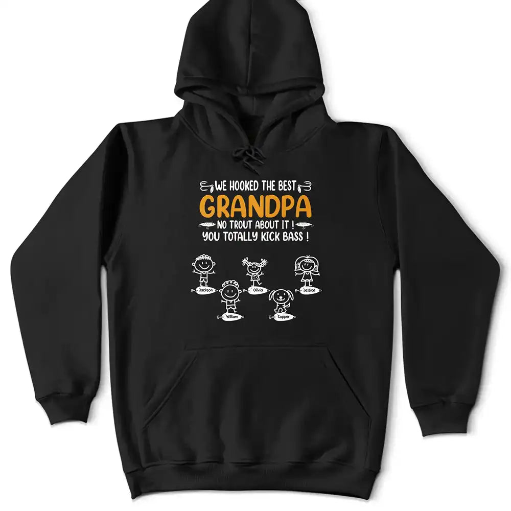 Gift For Father, Gift For Grandpa, Funny, Fishing - We Hooked The Best Dad Fishing - Personalized T Shirt