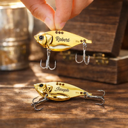 Gift For Father,Fishing,Top Market,Playful,Custom Text - We Hooked The Best Dad Grandpa - Personalized Metal Fish Lure Set