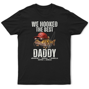Dad's Hobby,Step Dad,Dad - Children,Gift For Father,Gift For Husband,Gift For Men,Gift For Grandpa,Fishing,Icon,Grateful - We Hooked The Best Dad Grandpa - Personalized T Shirt