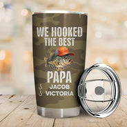 Gift For Husband,Gift For Men,Gift For Yourself,Gift For Grandpa,Gift For Father,Fishing,Icon,Humorous - We Hooked The Best Dad Grandpa - Personalized Tumbler