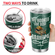 Gift For Husband,Gift For Men,Gift For Yourself,Gift For Grandpa,Gift For Father,Fishing,Icon,Humorous - We Hooked The Best Dad Grandpa - Personalized Tumbler