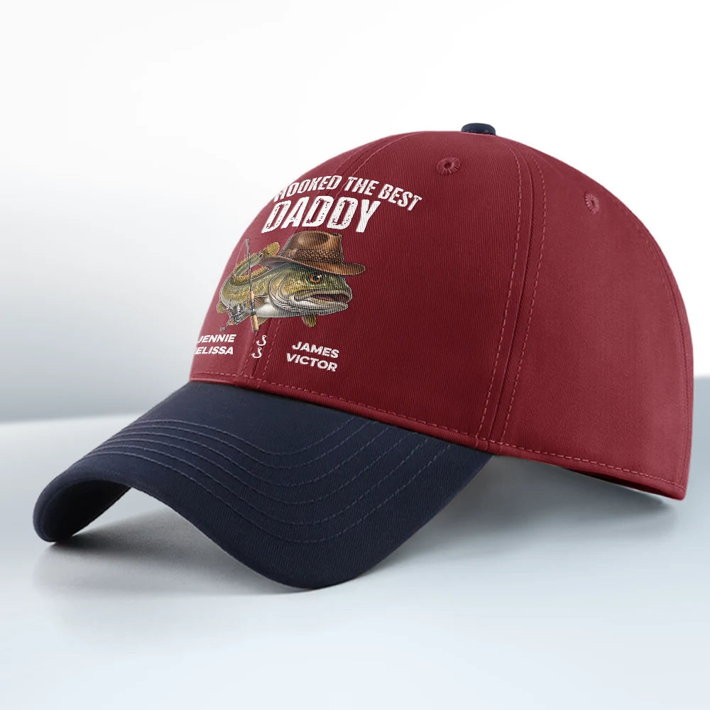 Gift For Father,Fishing,Humorous,Icon - We Hooked The Best Dad Grandpa - Personalized Two Tone Cap