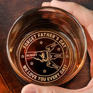 Gift For Grandpa,Gift For Father,Non-Eng,Icon,Proud - We Love You Every Day - Personalized Engraved Whiskey Glass