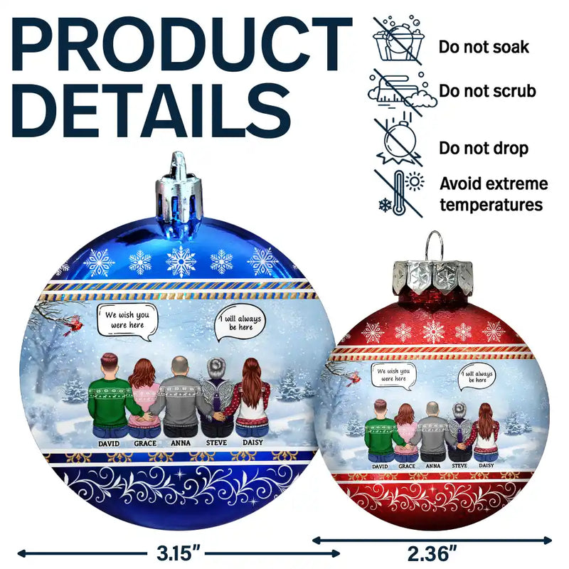 Family,Christmas,Memorial,Sad - We Miss You - Personalized Ball Ornament