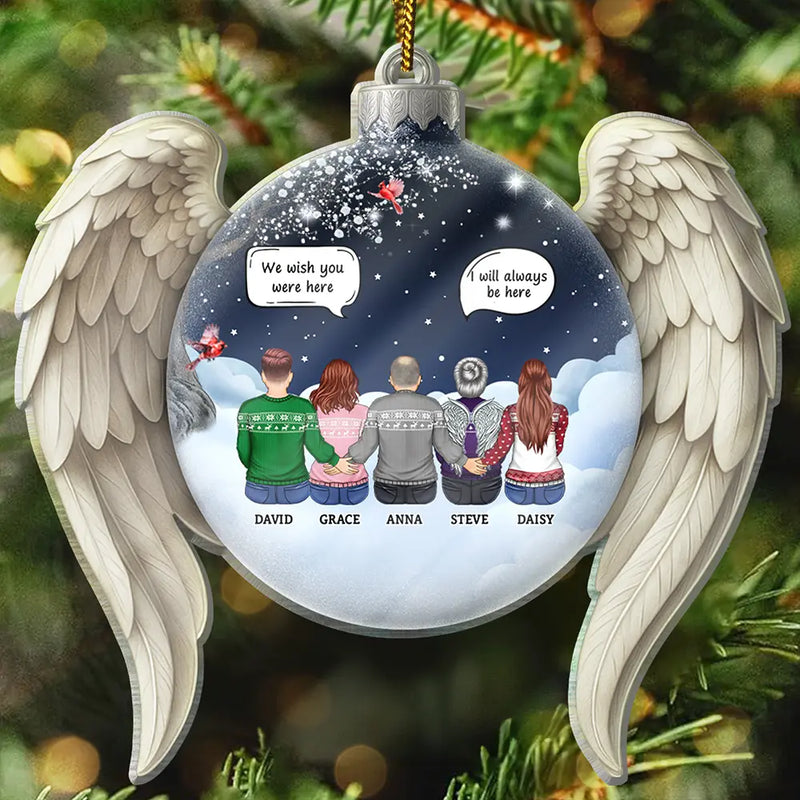 Christmas,Family,Memorial,Sad - We Miss You Family Memorial - Personalized Custom Shaped Acrylic Ornament