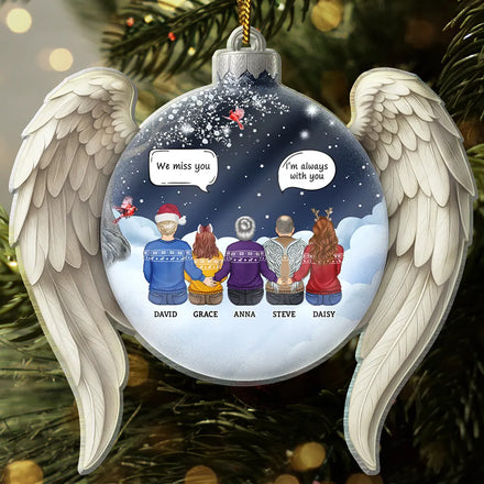 We Miss You Family Memorial - Personalized Custom Shaped Acrylic Ornament