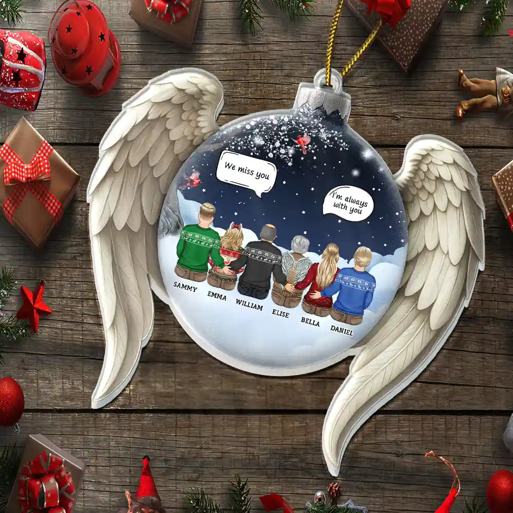 Christmas,Family,Memorial,Sad - We Miss You Family Memorial - Personalized Custom Shaped Acrylic Ornament