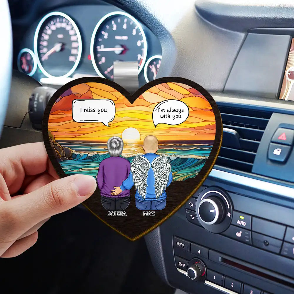 Family, Memorial, Sad - We Miss You Family Memorial - Personalized Custom Shaped Car Visor Clip