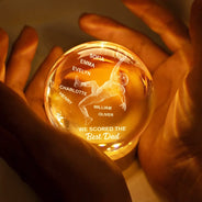 Sport Dad,Gift For Father,Happy,Football - We Scored The Best Dad Papa American Football - Personalized Crystal Globe Lamp