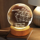 Sport Dad,Hockey,Gift For Father,Happy - We Scored The Best Dad Papa Hockey - Personalized Crystal Globe Lamp