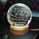 Sport Dad,Hockey,Gift For Father,Happy - We Scored The Best Dad Papa Hockey - Personalized Crystal Globe Lamp