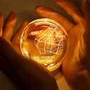 Sport Dad,Hockey,Gift For Father,Happy - We Scored The Best Dad Papa Hockey - Personalized Crystal Globe Lamp