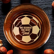 Sport Dad,Gift For Father,Football (Soccer),Happy,Custom Text - We Scored The Best Dad Papa Soccer Football - Personalized Engraved Whiskey Glass