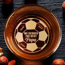 Sport Dad,Gift For Father,Football (Soccer),Happy,Custom Text - We Scored The Best Dad Papa Soccer Football - Personalized Engraved Whiskey Glass