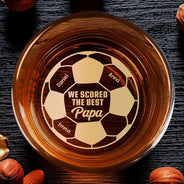 Sport Dad,Gift For Father,Football (Soccer),Happy,Custom Text - We Scored The Best Dad Papa Soccer Football - Personalized Engraved Whiskey Glass
