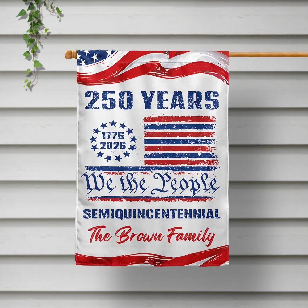 America 250th,Independence Day,Top Market,Family,Proud,Icon - We The People 250 Years Of Freedom - Personalized Flag