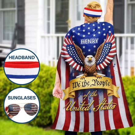 We The People Patriotic Eagle - Personalized Costume Cape