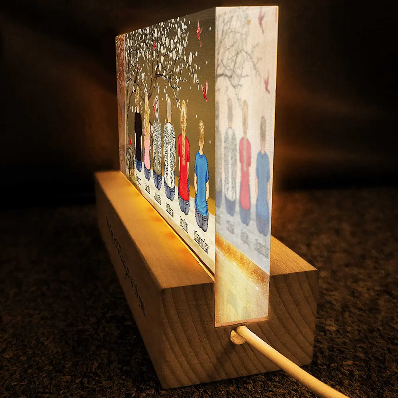 Love,Memorial,Family,Parents,Gift For Grandparents,Gift For Sibling - We're Always With You Memorial Family - Personalized Rectangle LED Light