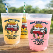 Summer, Camping, Gift For Bestie, Humorous, Icon - We're Drunks We Go Camping - Personalized Frosted Cups