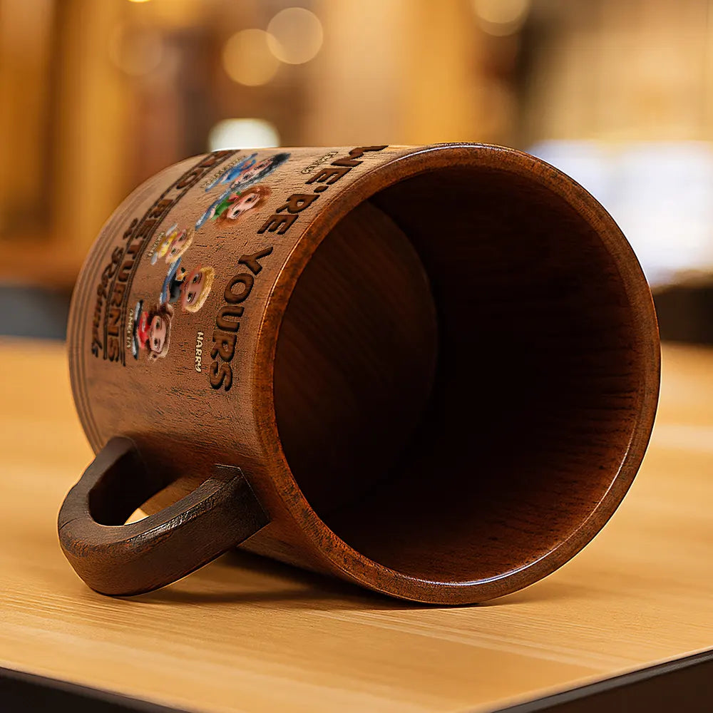 Gift For Grandparents, Happy - We're Yours No Returns - Personalized Wooden Mug