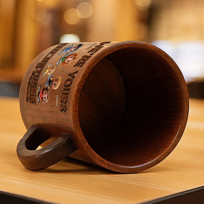 Gift For Grandparents, Happy - We're Yours No Returns - Personalized Wooden Mug