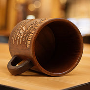 Gift For Father,Happy,Gift For Grandpa - We're Yours No Returns Or Refunds Wood Hand Punch - Personalized Wooden Mug