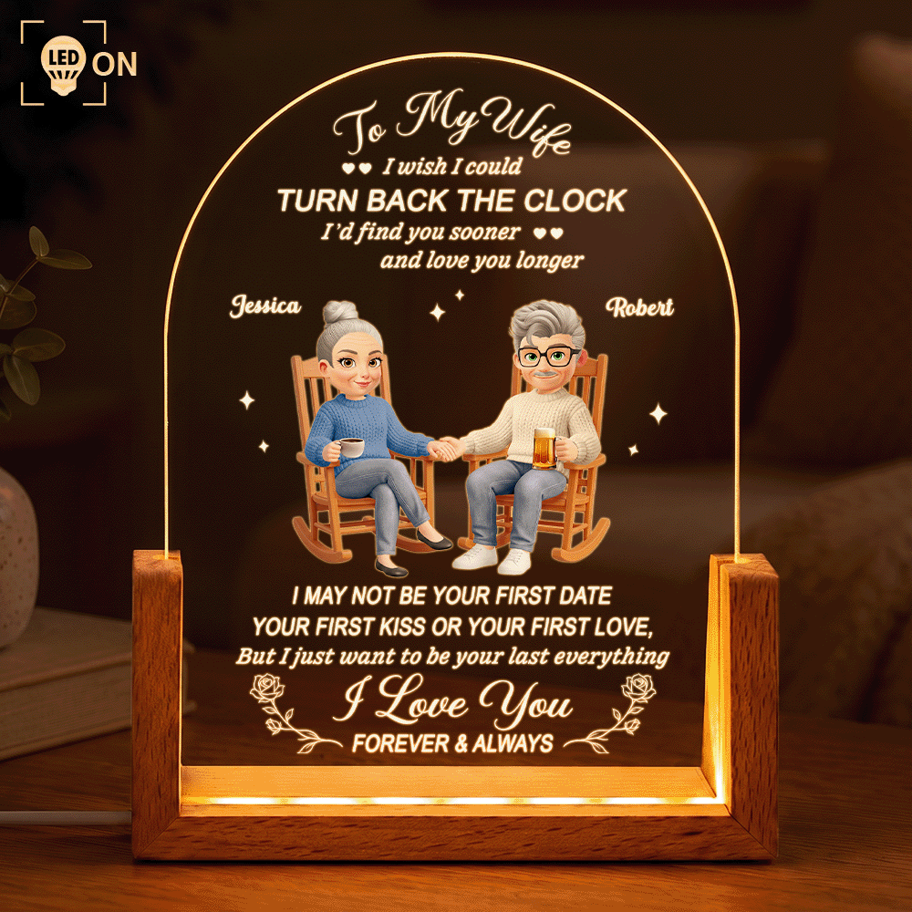 Anniversary, Christmas, Gift For Couples, Gift For Wife, Gifts For Her, Romantic, Vector - Anniversary Gift For Couples - Personalized To My Wife Night Light