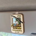 Gift For Husband,Gift For Men,Gift For Father,Gift For Grandpa,Fishing,Dad's Hobby,Grandpa's Hobby,Non-Eng,Photo - Watercolor (with BG),Humorous - Custom Photo Watercolor Painting I Hooked The Best Daddy Fishing Father - Personalized Custom Shaped Car Visor Clip