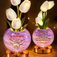 Christmas,Custom Text,Gift For Children,Gift For Daughter,Gifts For Her,Indoor Decor,Long Distance,Sentimental - To My Daughter, Granddaughter Long Distance Christmas Home Decor Gift - Personalized Pinky Promise Tulip LED Night Light