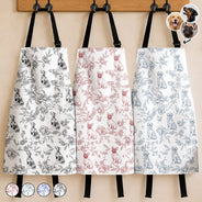 Adorable,Art Design,Custom Photo,Dog Lovers,Pet Lovers,Photo - Pencil Sketch - Remove BG,Top Market - Gift for Pet Lovers - Personalized Custom Photo Pencil Sketch Chinoiserie Toile Apron