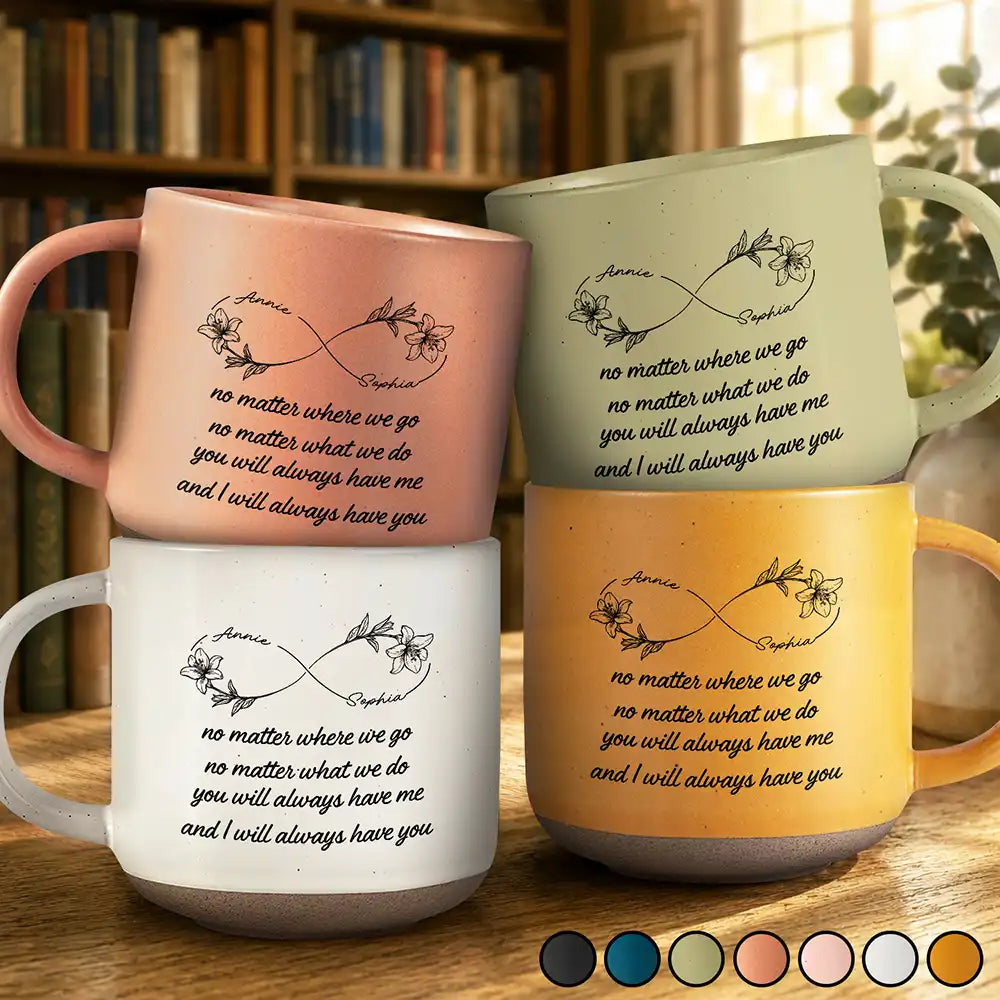 Afro Besties,Christmas,Gift For Bestie,Sentimental,Vector - Just Because Gift For Besties - Personalized Birth Month Flower Pottery Mug