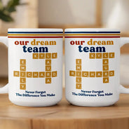 Christmas,Crossword,Gift For Colleagues,Happy,Top Market - Gift For Work Bestie - Personalized Crossword Retro Mug