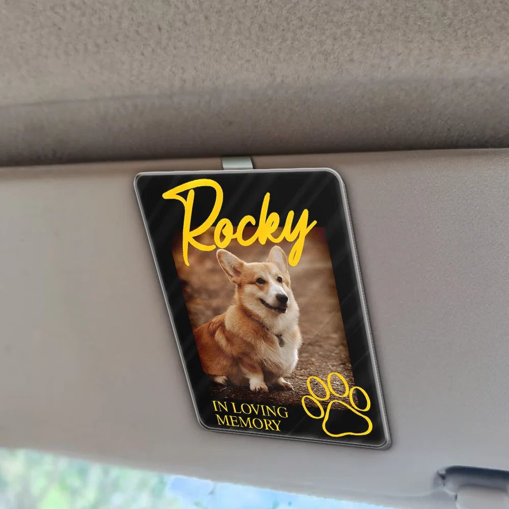 Custom Photo,Dynamic Photo,Memorial,Pet Lovers,Pet Memorial,Sentimental - Memorial Gift For Loss Of Pet - Personalized Custom Photo Forever Loved Acrylic Car Visor Clip