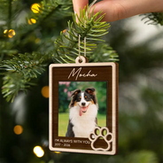 Christmas, Custom Photo, Memorial, Pet Lovers, Pet Memorial, Sympathetic, Upload Full Photo - Pet Memorial Christmas Gift - Personalized Custom Photo In Loving Memory 2-Layered Wooden Ornament