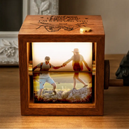 Anniversary, Christmas, Custom Photo, Gift For Couples, Old Couples, Romantic, Top Market, Upload Full Photo - Anniversary Gift For Couples - Personalized Custom Photo I Met You Flipbook Frame Animation Machine