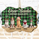 Art Design,Christmas,Humorous,Pet Lovers,Photo - Christmas Accessories 3D Cartoon Pet - Custom Photo 3D Christmas Themed Pet Dear Santa Define Naughty - Personalized Medallion Wooden Ornament