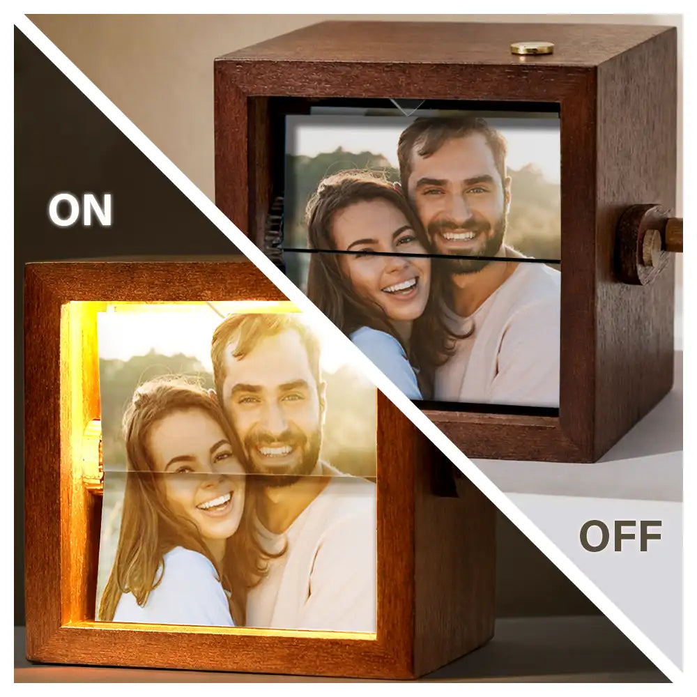 Anniversary, Christmas, Custom Photo, Gift For Couples, Old Couples, Romantic, Top Market, Upload Full Photo - Anniversary Gift For Couples - Personalized Custom Photo I Met You Flipbook Frame Animation Machine