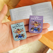 Christmas,Confident,Reading,Vector- Gifts For Book Lovers, Bookworms, Readers - Personalized Just A Girl Who Loves Books Leather Magnetic Bookmark