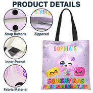 Christmas,Gift For Children,Gift For Daughter,Gifts For Her,Icon,Playful,Top Market - Gift For Kids Girls - Personalized Name & Color Squishy Bag Filled With Squishy Joy Tote Bag
