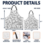 Adorable,Art Design,Custom Photo,Dog Lovers,Pet Lovers,Photo - Pencil Sketch - Remove BG,Top Market - Gift for Pet Lovers - Personalized Custom Photo Pencil Sketch Chinoiserie Toile Apron